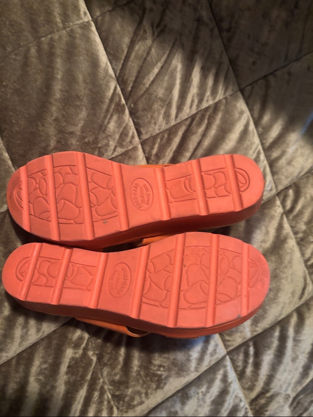 Kork-Ease Womens Two-Strap Slide Sandals in orange - Picture 3 of 3